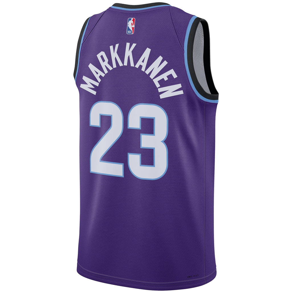 Unisex Utah Jazz Lauri Markkanen Nike Purple Swingman Jersey - Icon Edition product image 4, provided for visual reference