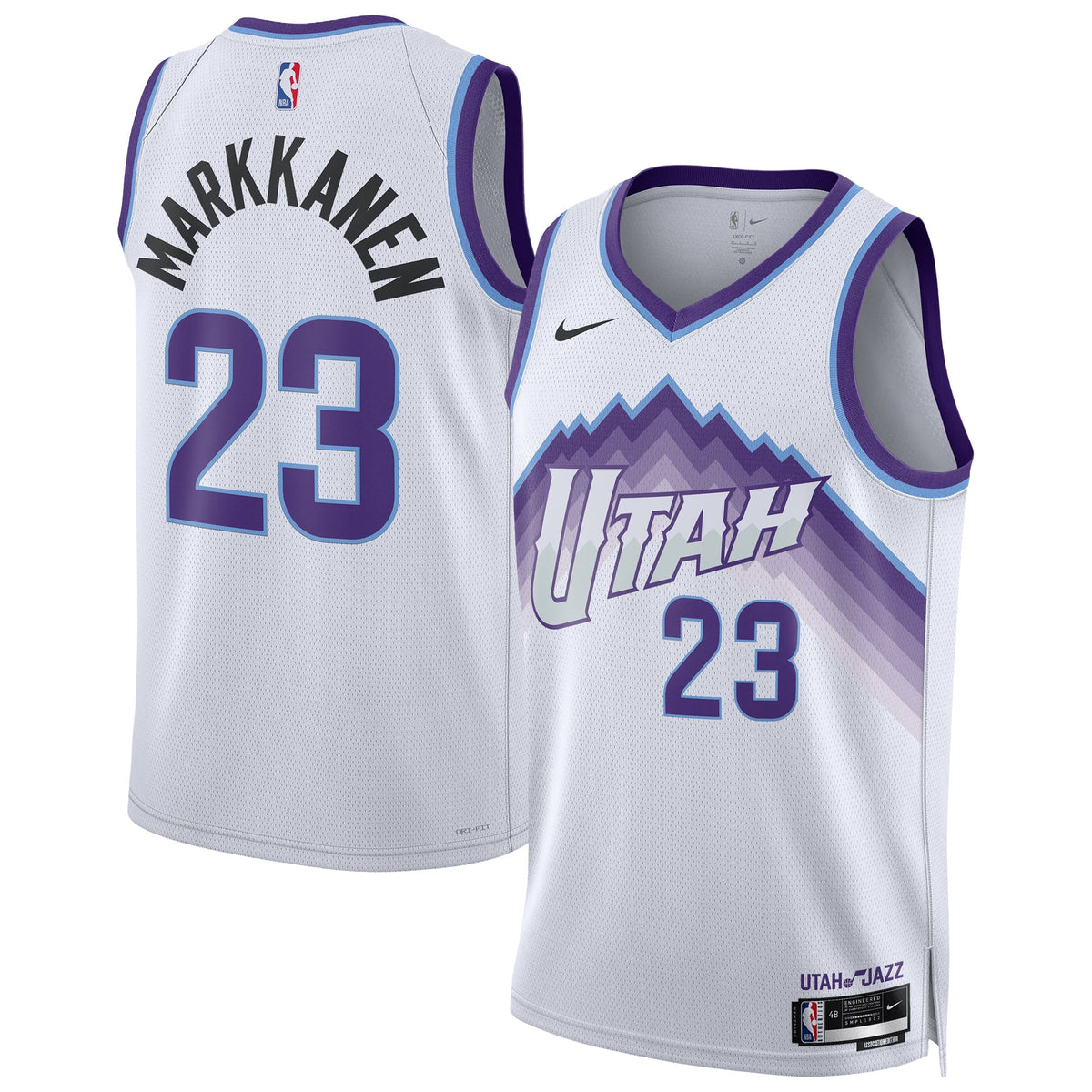 Unisex Utah Jazz Lauri Markkanen Nike White Swingman Jersey - Association Edition product image 1, provided for visual