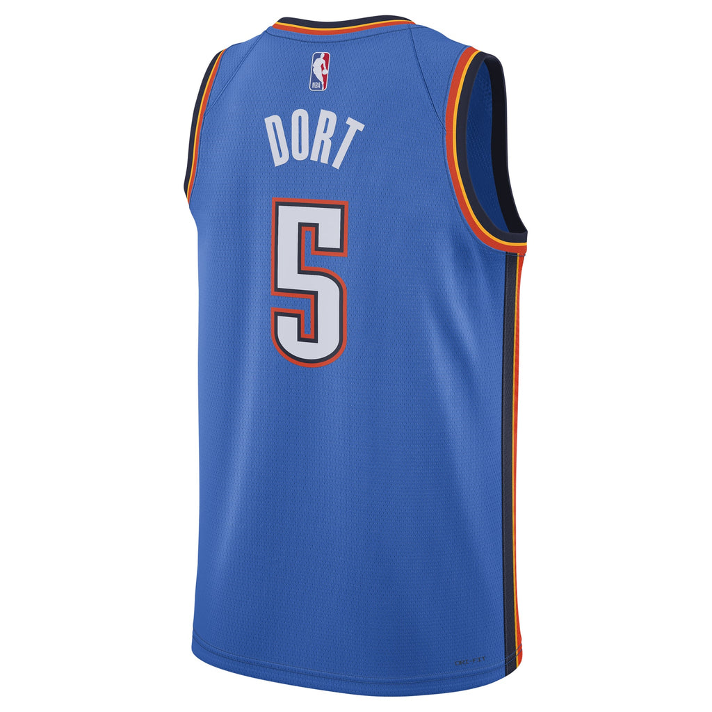 Unisex Oklahoma City Thunder Luguentz Dort Nike Blue Swingman Player Jersey - Icon Edition product image 4, provided for