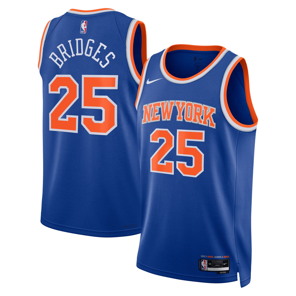 Unisex New York Knicks Mikal Bridges Nike Blue Swingman Jersey - Icon Edition product image 2, provided for visual reference