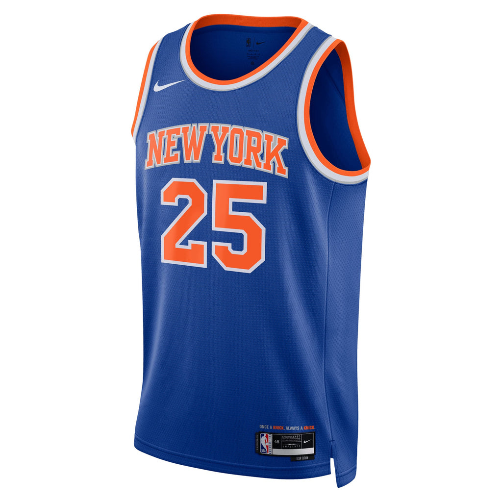Unisex New York Knicks Mikal Bridges Nike Blue Swingman Jersey - Icon Edition product image 3, provided for visual reference