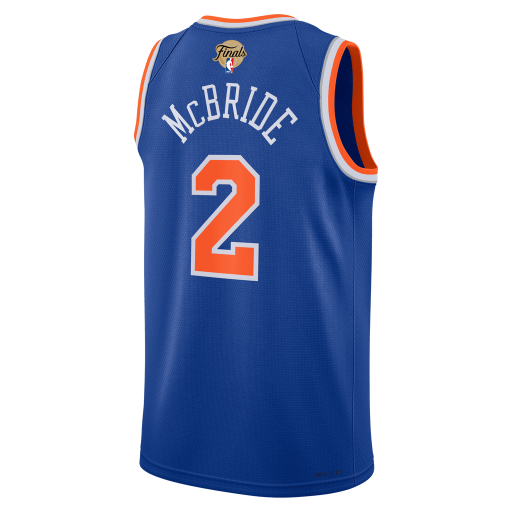 Unisex New York Knicks Miles McBride Nike Blue 2026 NBA Finals Patch Swingman Jersey - Icon Edition product image 4,