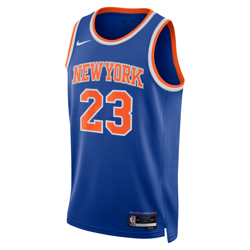 Unisex New York Knicks Mitchell Robinson Nike Blue Swingman Jersey - Icon Edition product image 3, provided for visual