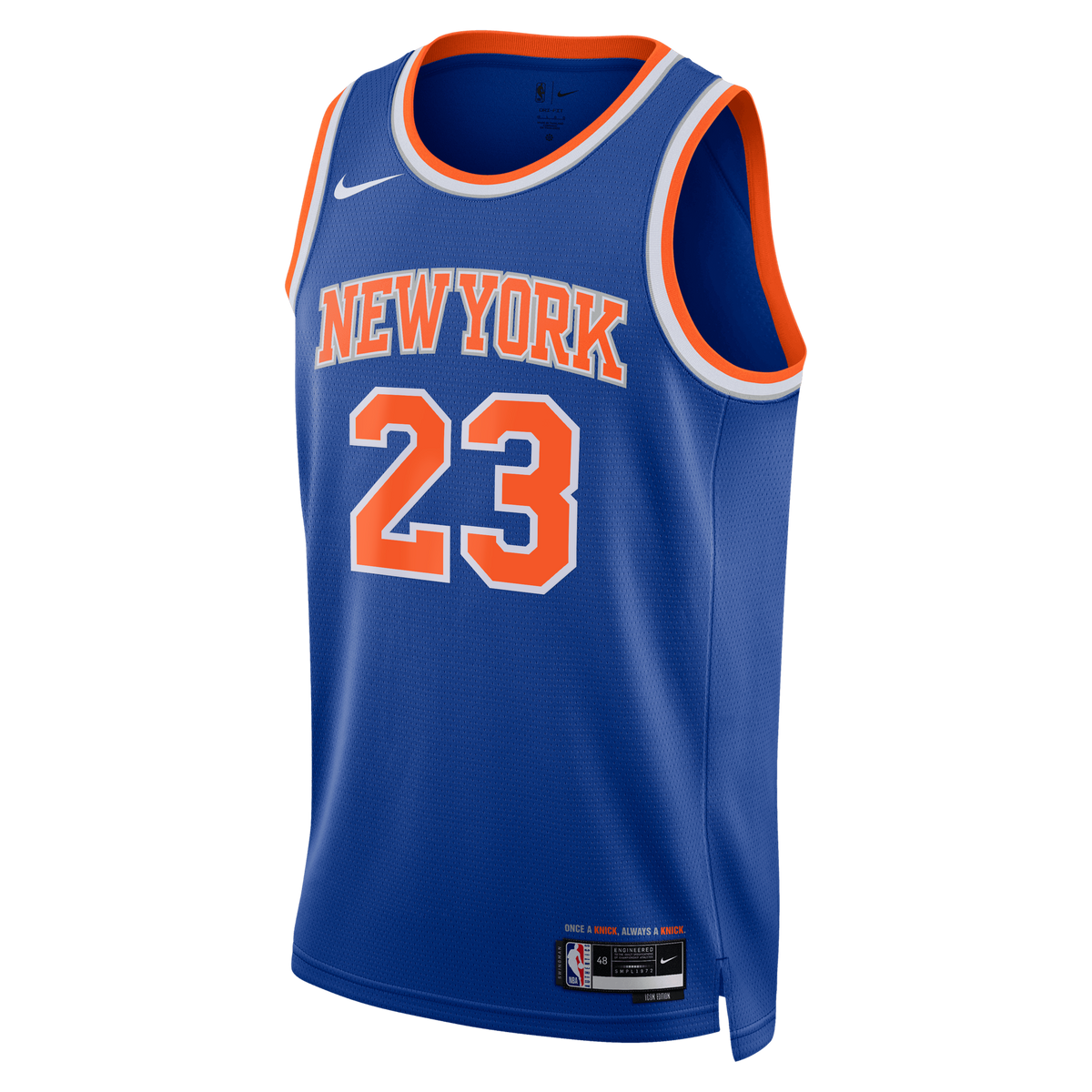 Unisex New York Knicks Mitchell Robinson Nike Blue Swingman Jersey - Icon Edition product image 3, provided for visual