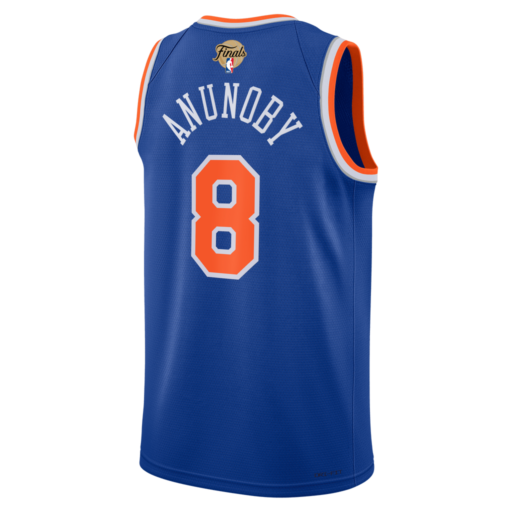 Unisex New York Knicks OG Anunoby Nike Blue 2026 NBA Finals Patch Swingman Jersey - Icon Edition product image 4, provided