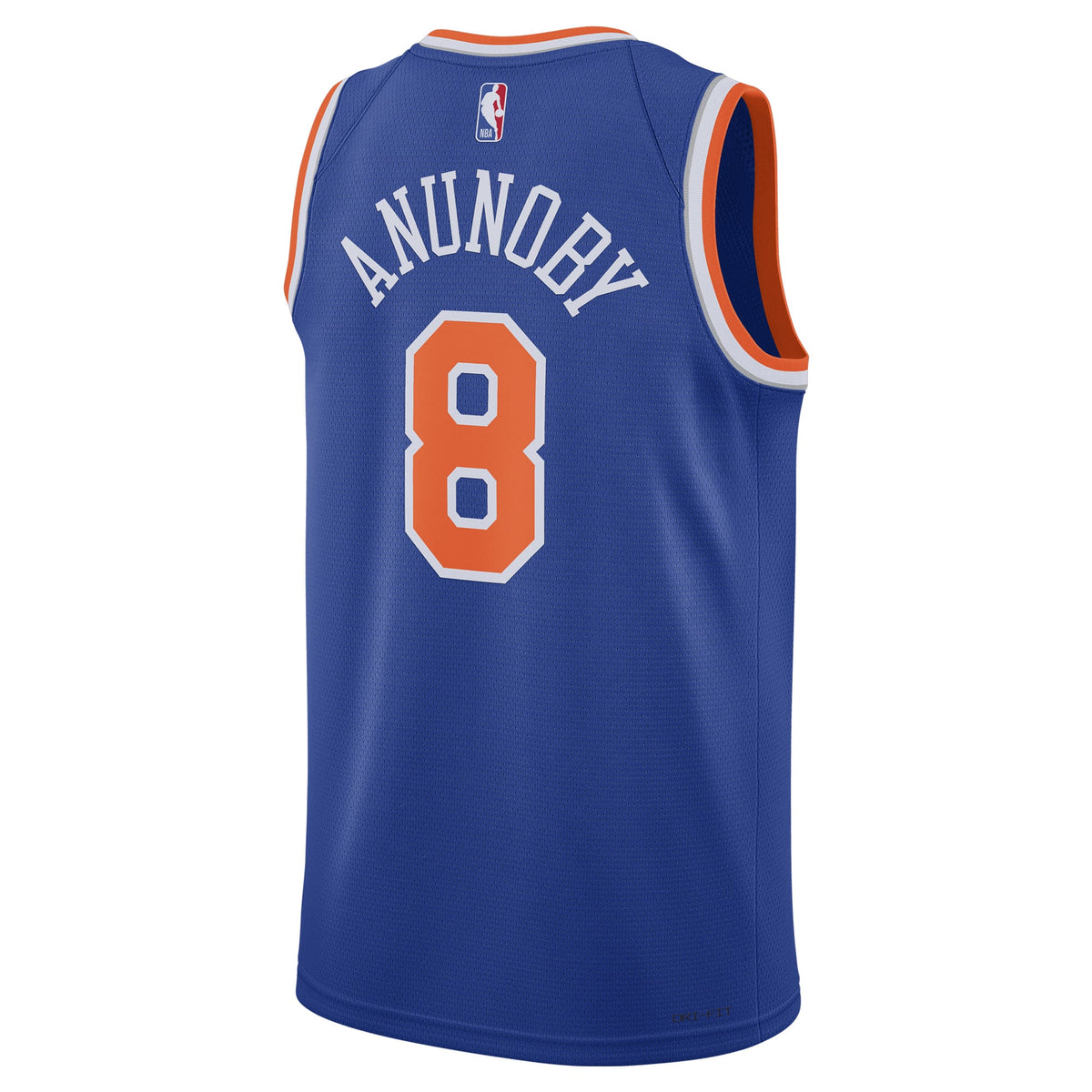 Unisex New York Knicks OG Anunoby Nike Blue Swingman Jersey - Icon Edition product image 4, provided for visual reference