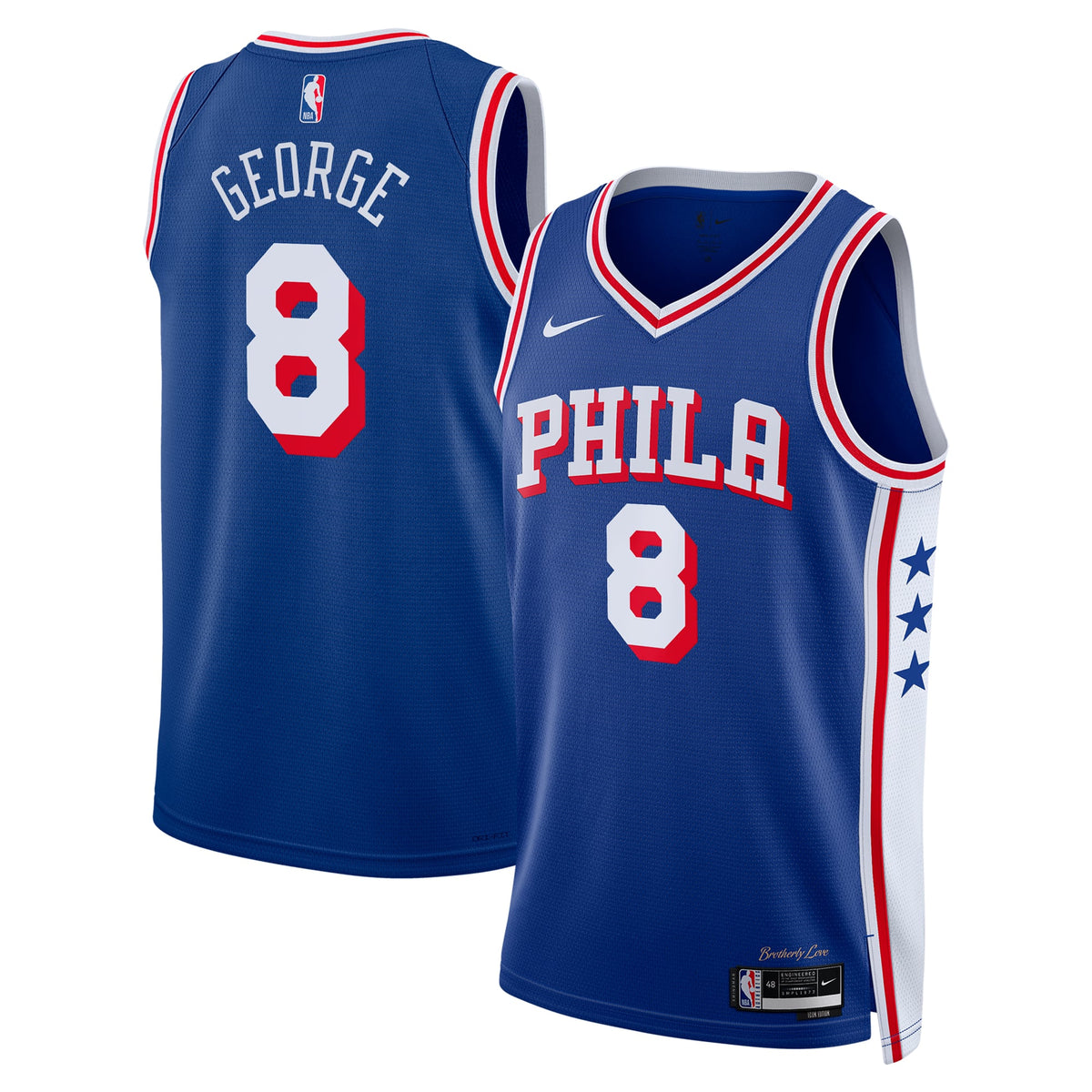 Unisex Philadelphia 76ers Paul George Nike Royal 2024 Offseason Addition Nike Swingman Jersey product image 2, provided for