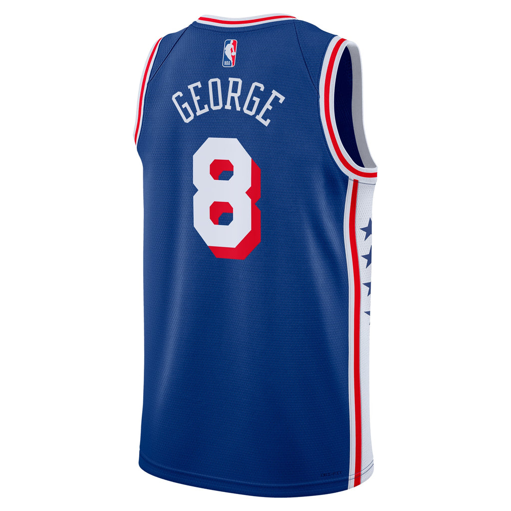 Unisex Philadelphia 76ers Paul George Nike Royal 2024 Offseason Addition Nike Swingman Jersey product image 4, provided for