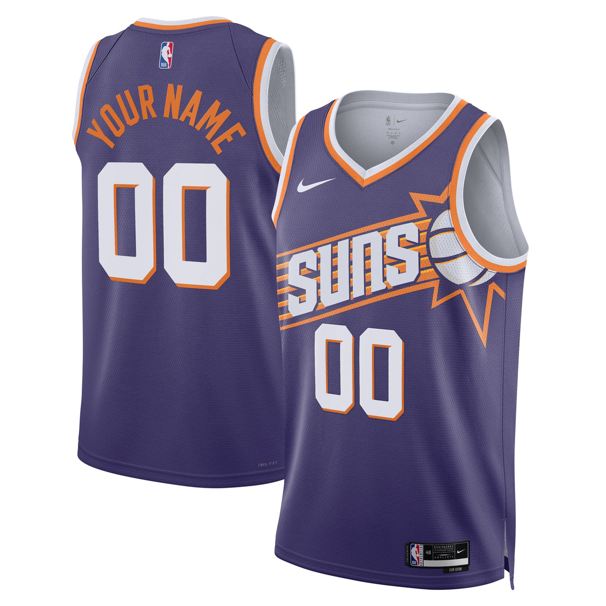 Unisex Phoenix Suns Nike Purple Swingman Custom Jersey - Icon Edition product image 1, provided for visual reference and