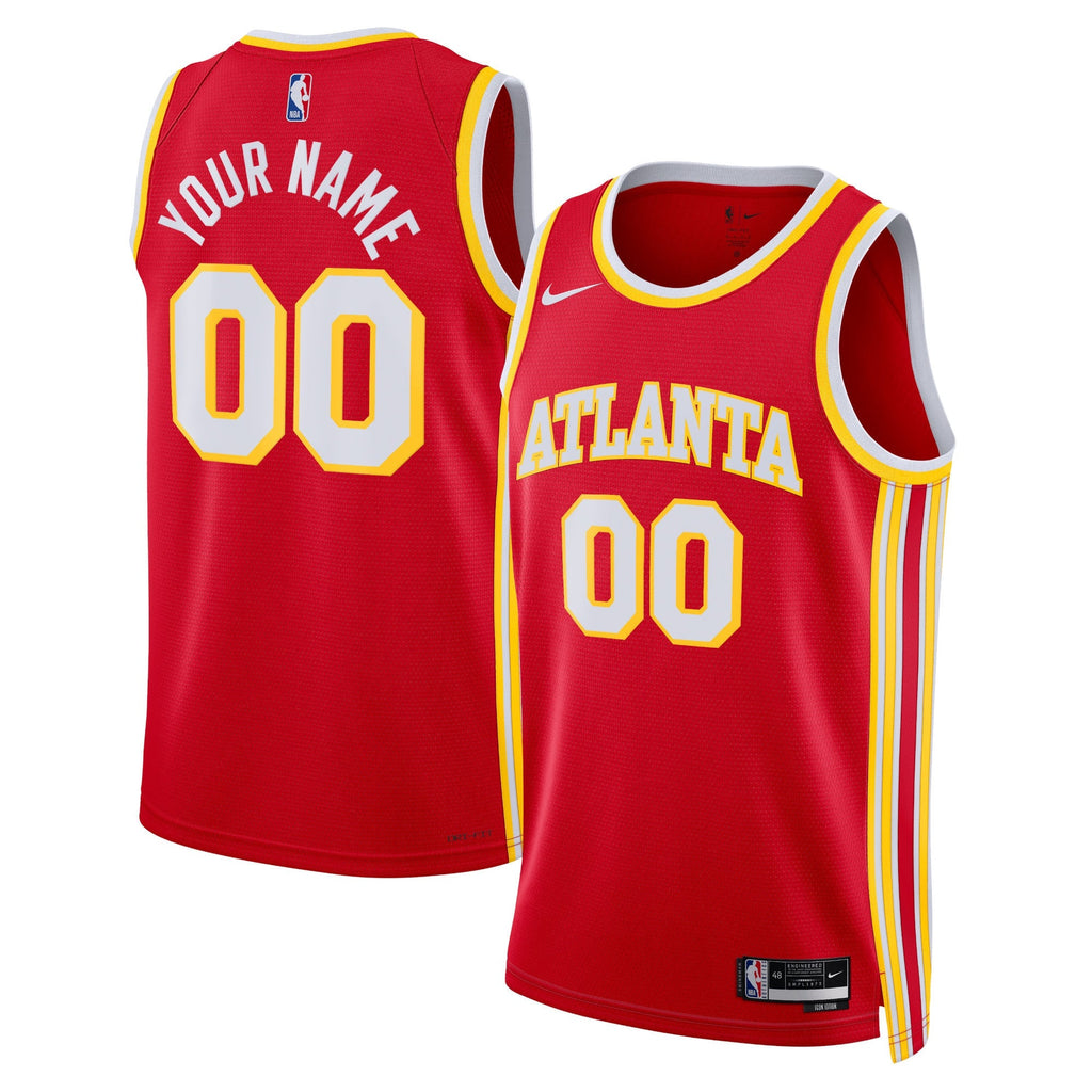 Unisex Atlanta Hawks Nike Red Swingman Custom Jersey - Icon Edition product image 2, provided for visual reference and