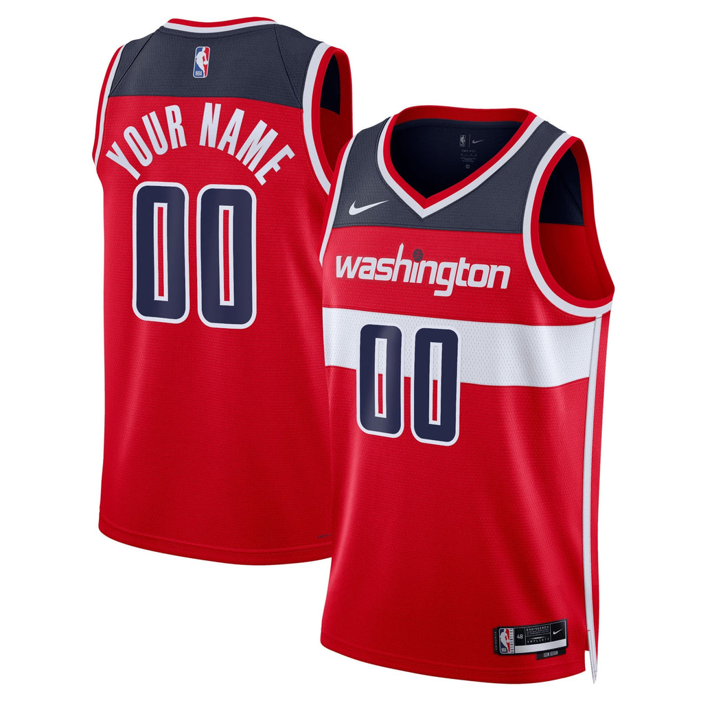 Unisex Washington Wizards Nike Red Swingman Custom Jersey - Icon Edition product image 2, provided for visual reference and