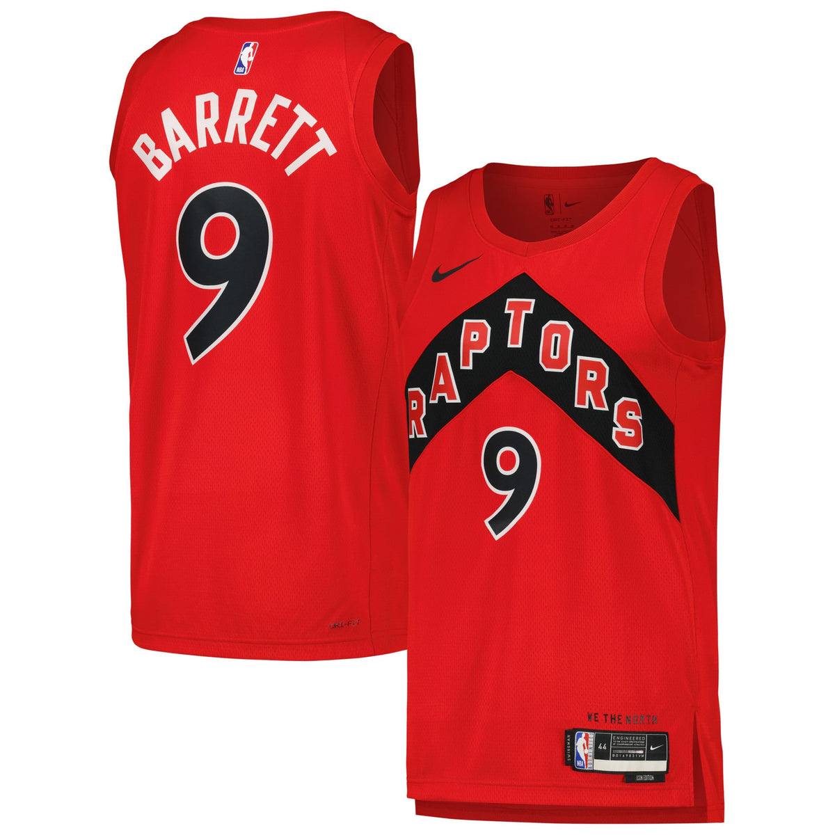 Unisex Toronto Raptors RJ Barrett Nike Red Swingman Player Jersey - Icon Edition product image 1, provided for visual