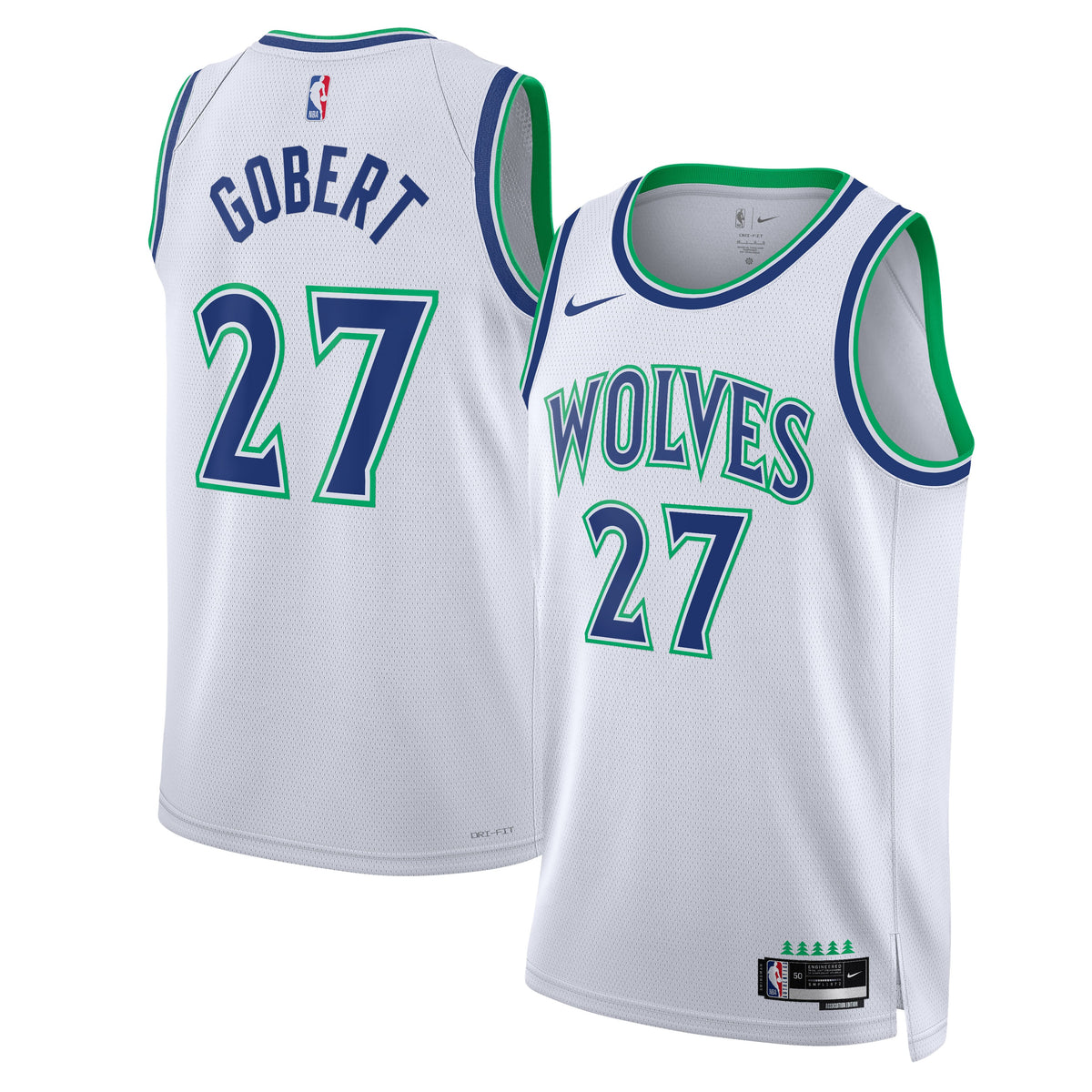 Unisex Minnesota Timberwolves Rudy Gobert Nike White Swingman Jersey - Association Edition product image 2, provided for