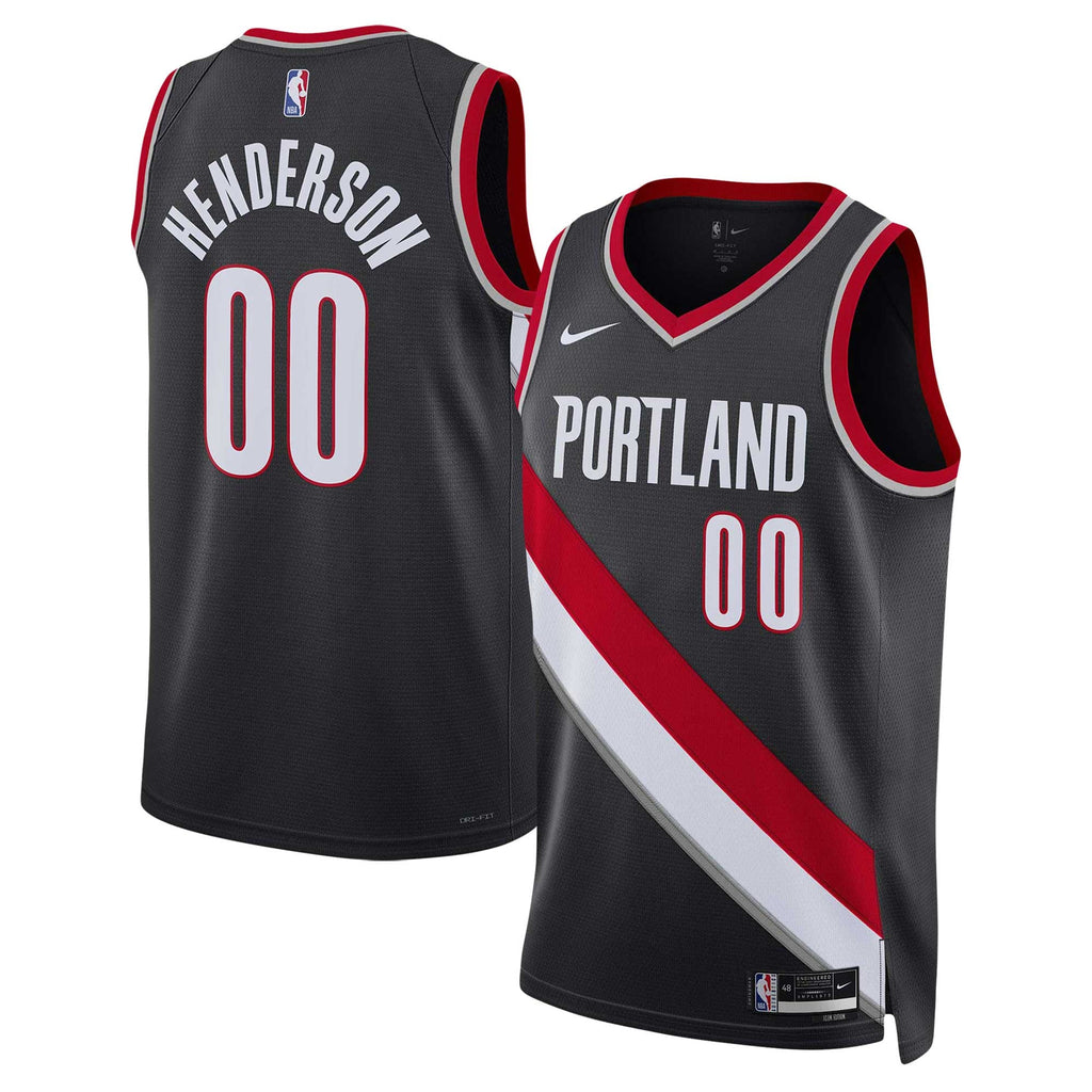 Unisex Portland Trail Blazers Scoot Henderson Nike Black 2023 NBA Draft Swingman Jersey - Icon Edition product image 1,
