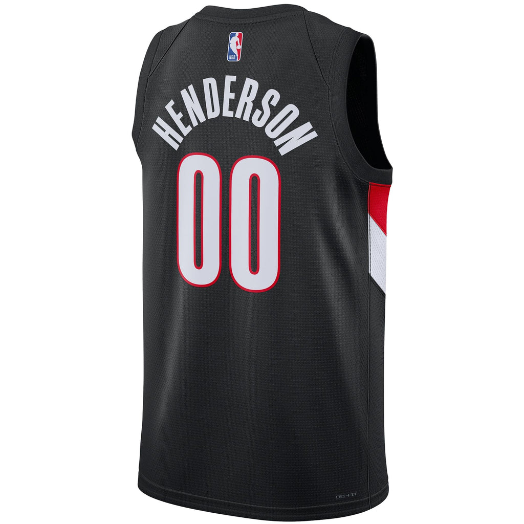 Unisex Portland Trail Blazers Scoot Henderson Nike Black Swingman Jersey - Icon Edition product image 4, provided for visual