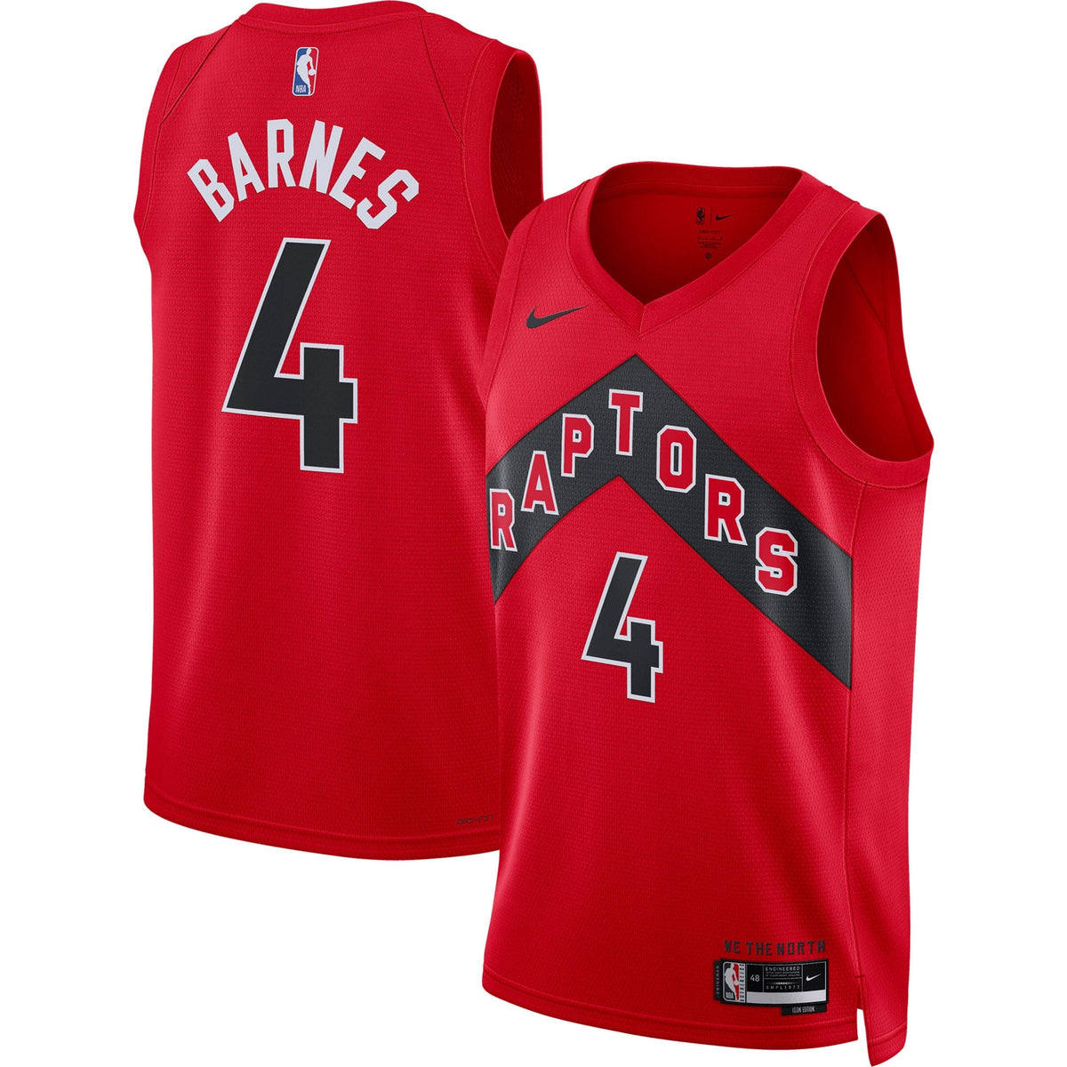 Unisex Toronto Raptors Scottie Barnes Nike Red Swingman Jersey - Icon Edition product image 1, provided for visual reference