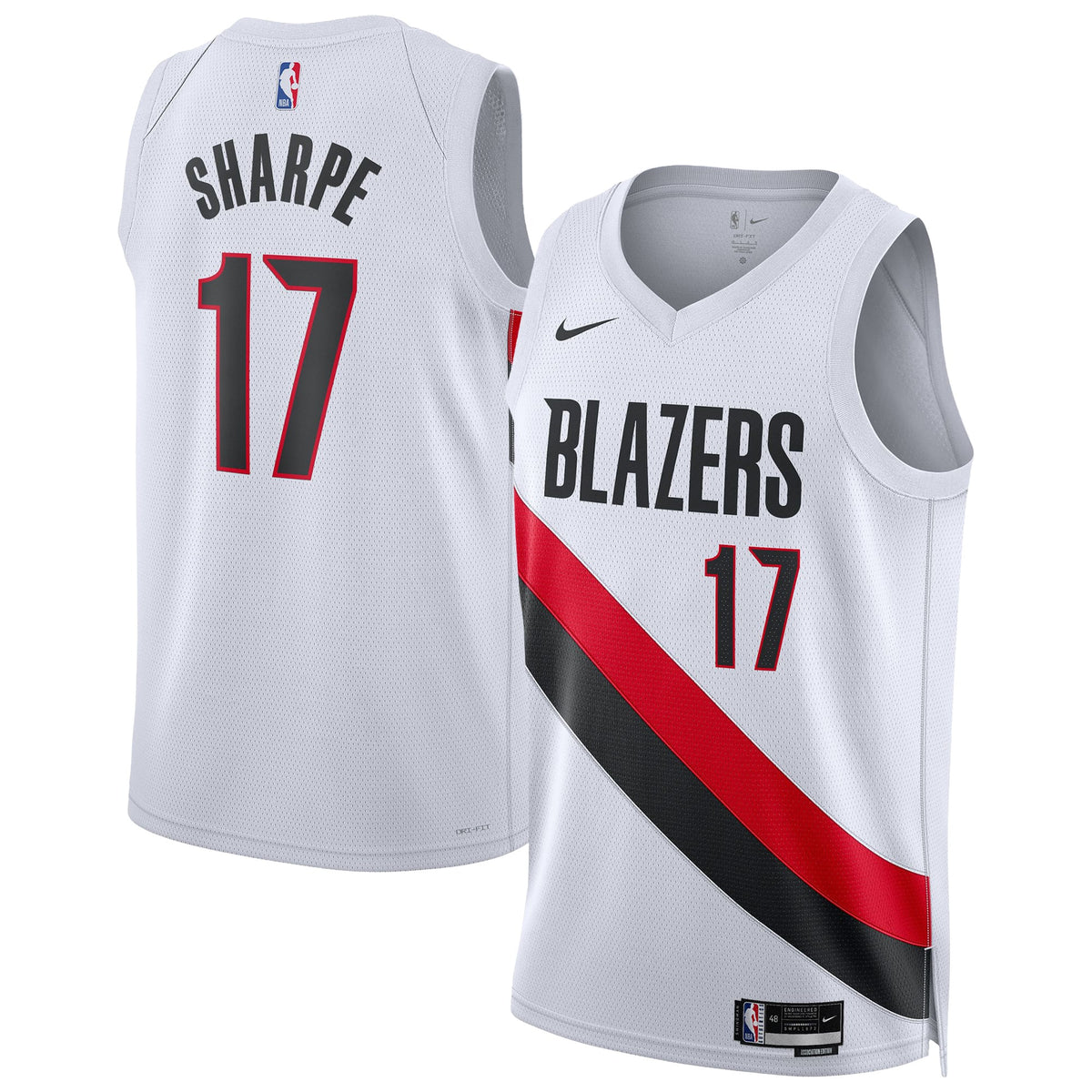 Unisex Portland Trail Blazers Shaedon Sharpe Nike White Swingman Player Jersey - Association Edition product image 1,