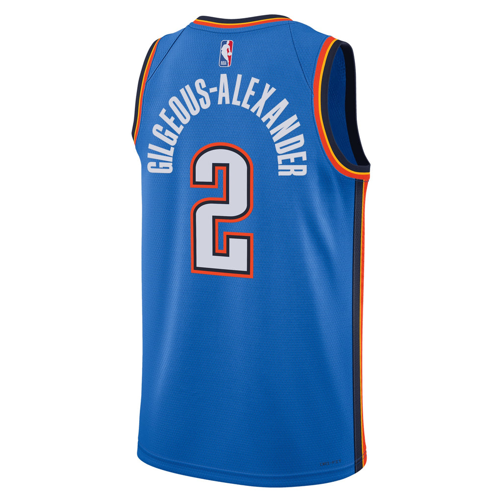 Unisex Oklahoma City Thunder Shai Gilgeous-Alexander Nike Blue Badge Swingman Replica Jersey - Icon Edition product image 4,