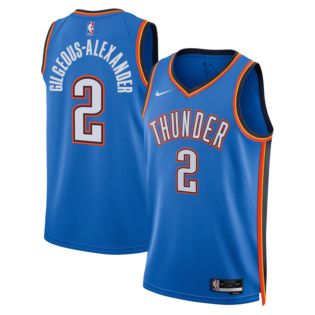 Unisex Oklahoma City Thunder Shai Gilgeous-Alexander Nike Blue Badge Swingman Replica Jersey - Icon Edition product image 1,
