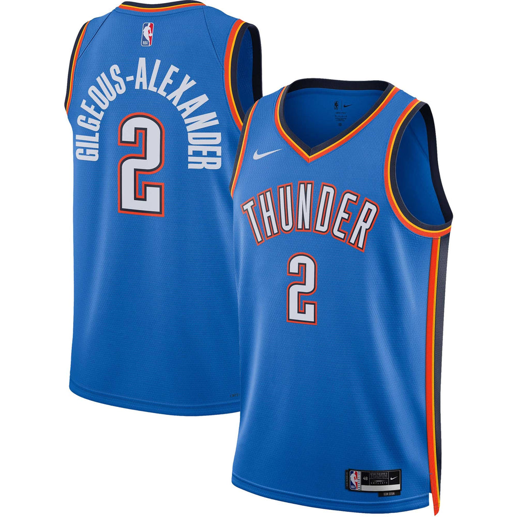 Unisex Oklahoma City Thunder Shai Gilgeous-Alexander Nike Blue Swingman Jersey - Icon Edition product image 2, provided for