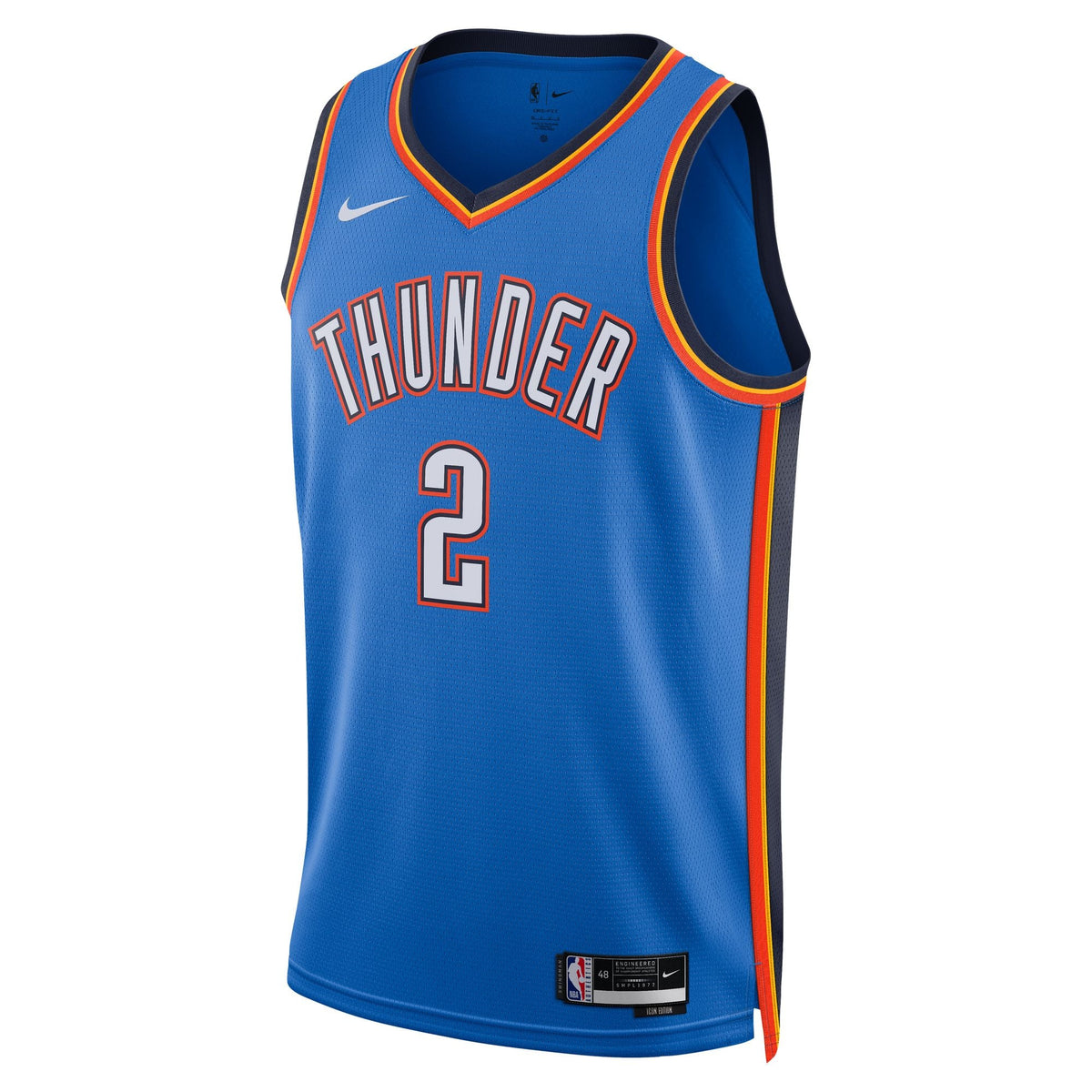 Unisex Oklahoma City Thunder Shai Gilgeous-Alexander Nike Blue Swingman Jersey - Icon Edition product image 3, provided for