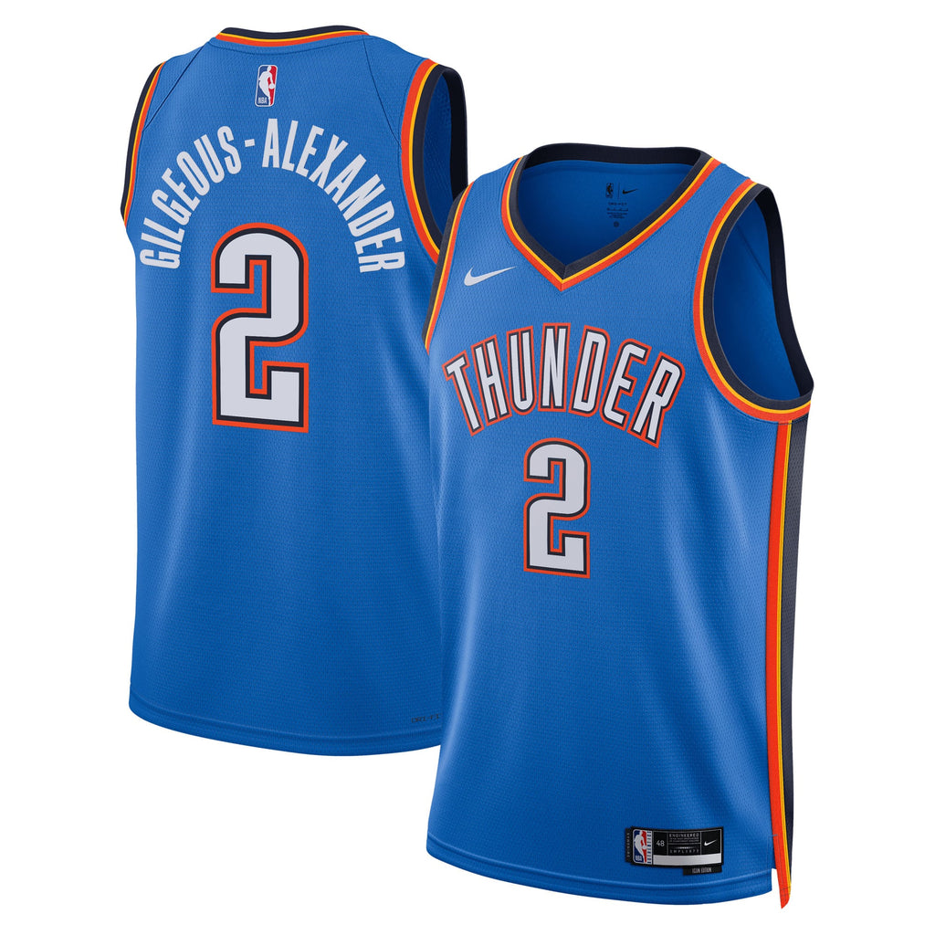 Unisex Oklahoma City Thunder Shai Gilgeous-Alexander Nike Blue Swingman Jersey - Icon Edition product image 2, provided for