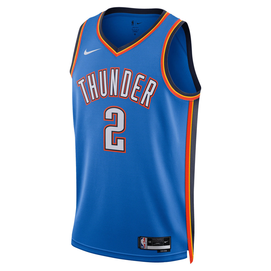 Unisex Oklahoma City Thunder Shai Gilgeous-Alexander Nike Blue Swingman Jersey - Icon Edition product image 3, provided for