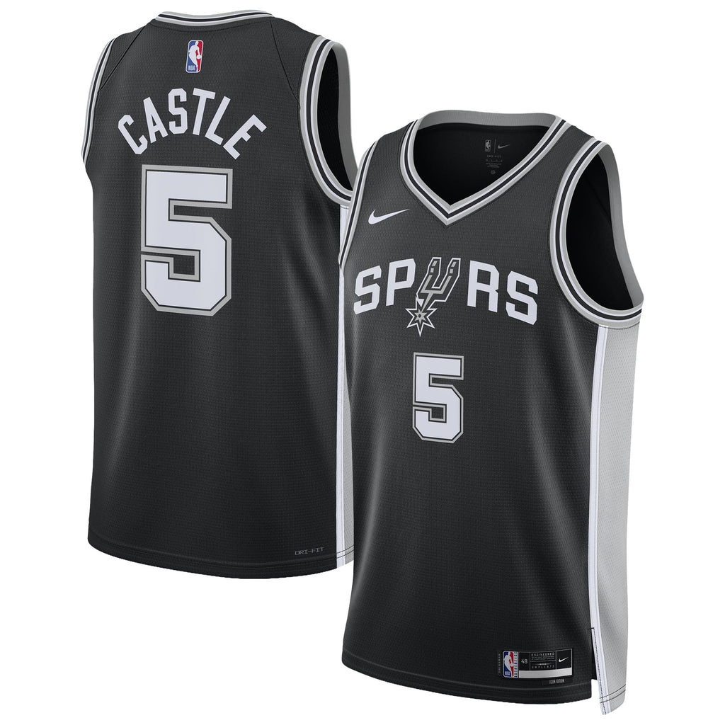 Unisex San Antonio Spurs Stephon Castle Nike Black Swingman Jersey - Icon Edition product image 1, provided for visual