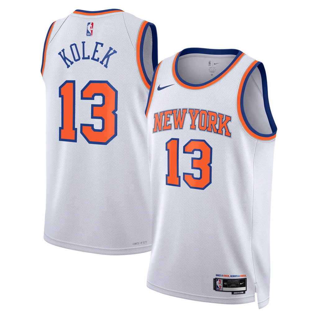 Unisex New York Knicks Tyler Kolek Nike White Swingman Jersey - Association Edition product image 2, provided for visual