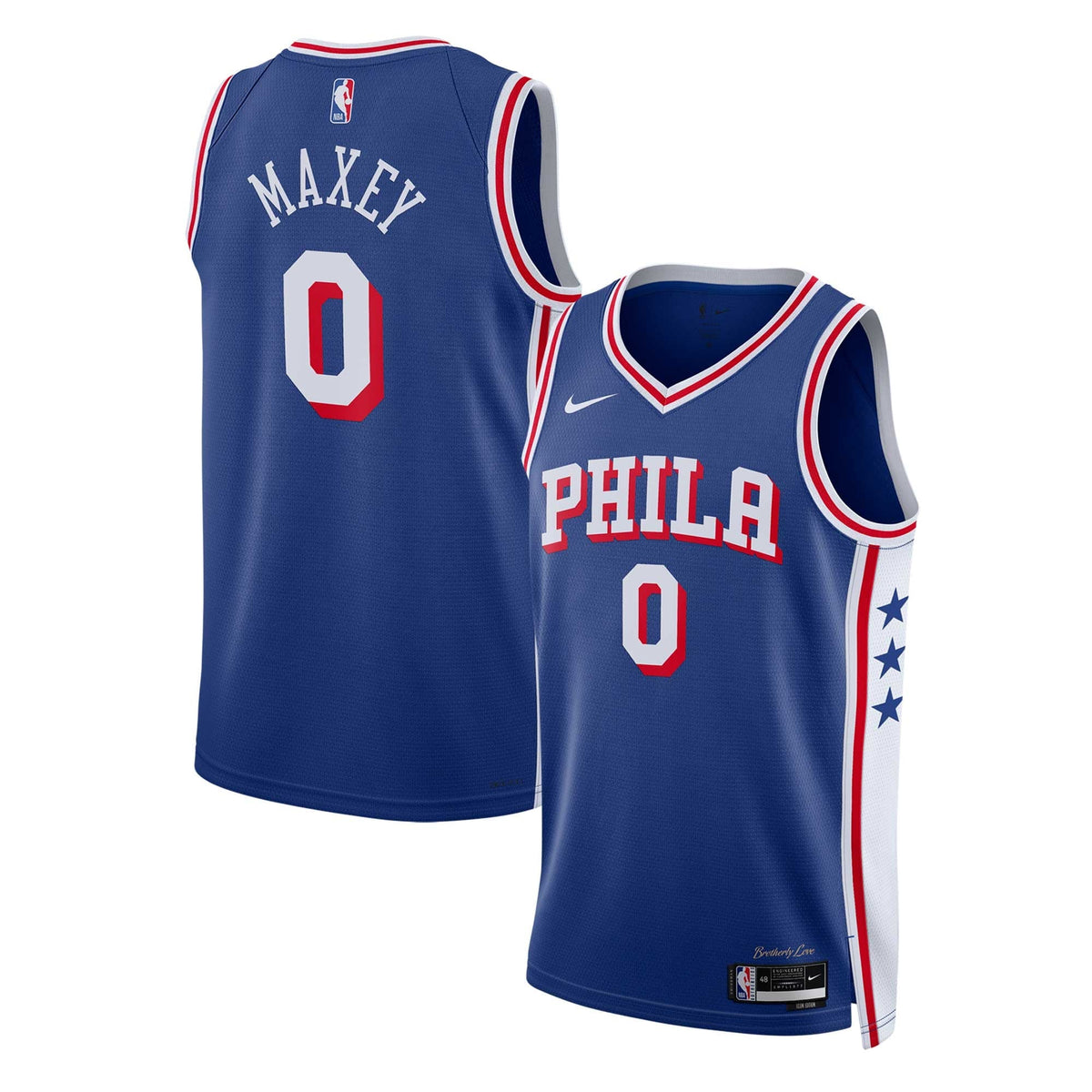 Unisex Philadelphia 76ers Tyrese Maxey Nike Royal Swingman Jersey - Icon Edition product image 2, provided for visual