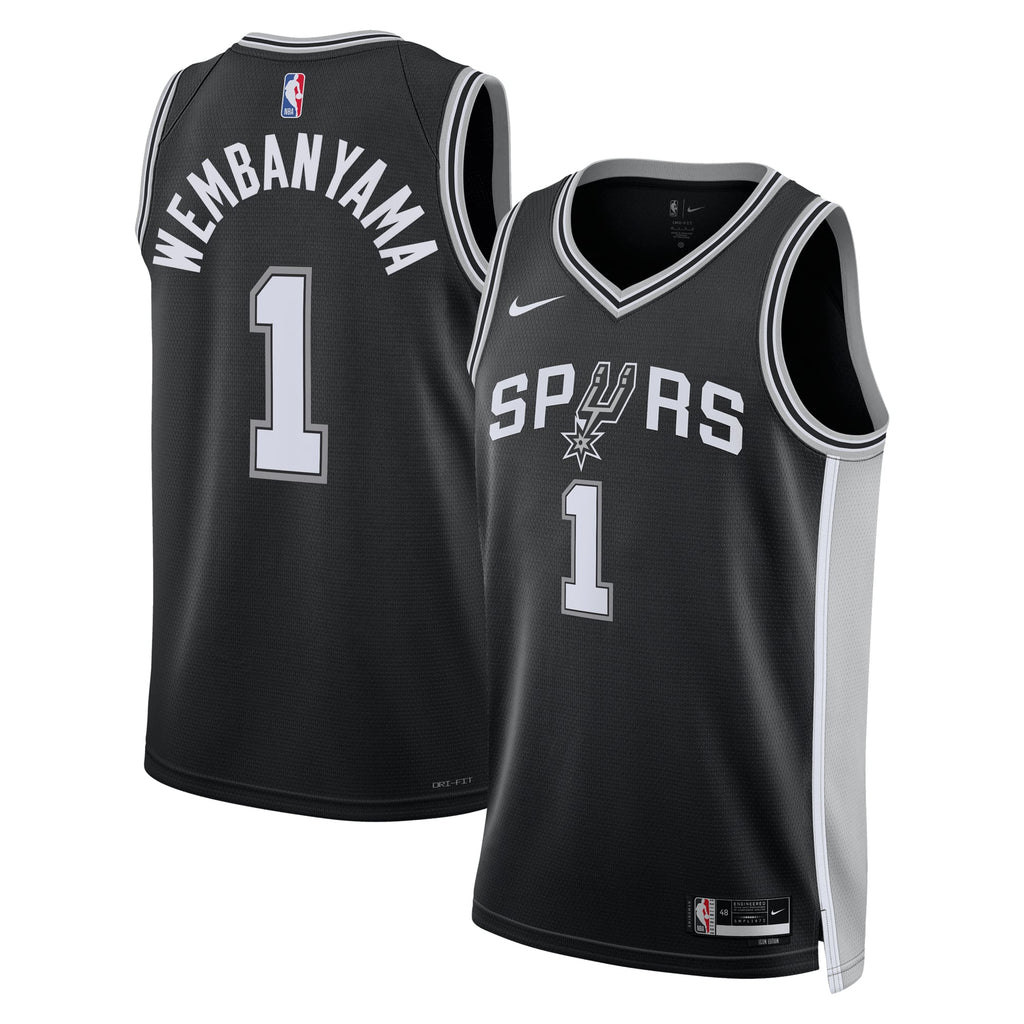 Unisex San Antonio Spurs Victor Wembanyama Nike Black Swingman Jersey - Icon Edition product image 1, provided for visual