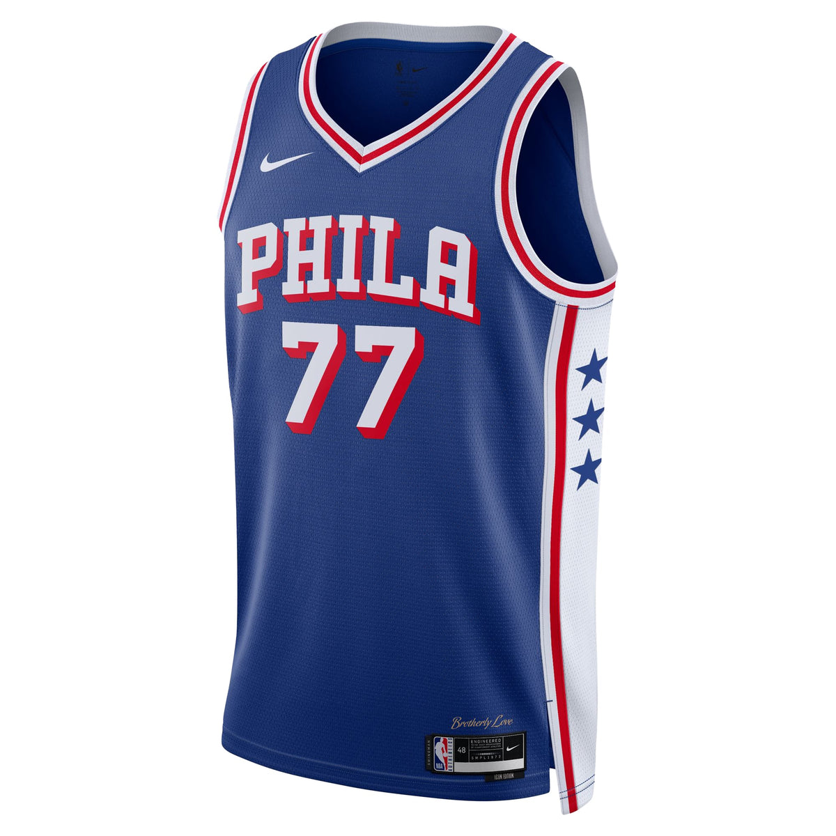 Unisex Philadelphia 76ers VJ Edgecombe Nike Royal Swingman Jersey - Icon Edition product image 3, provided for visual
