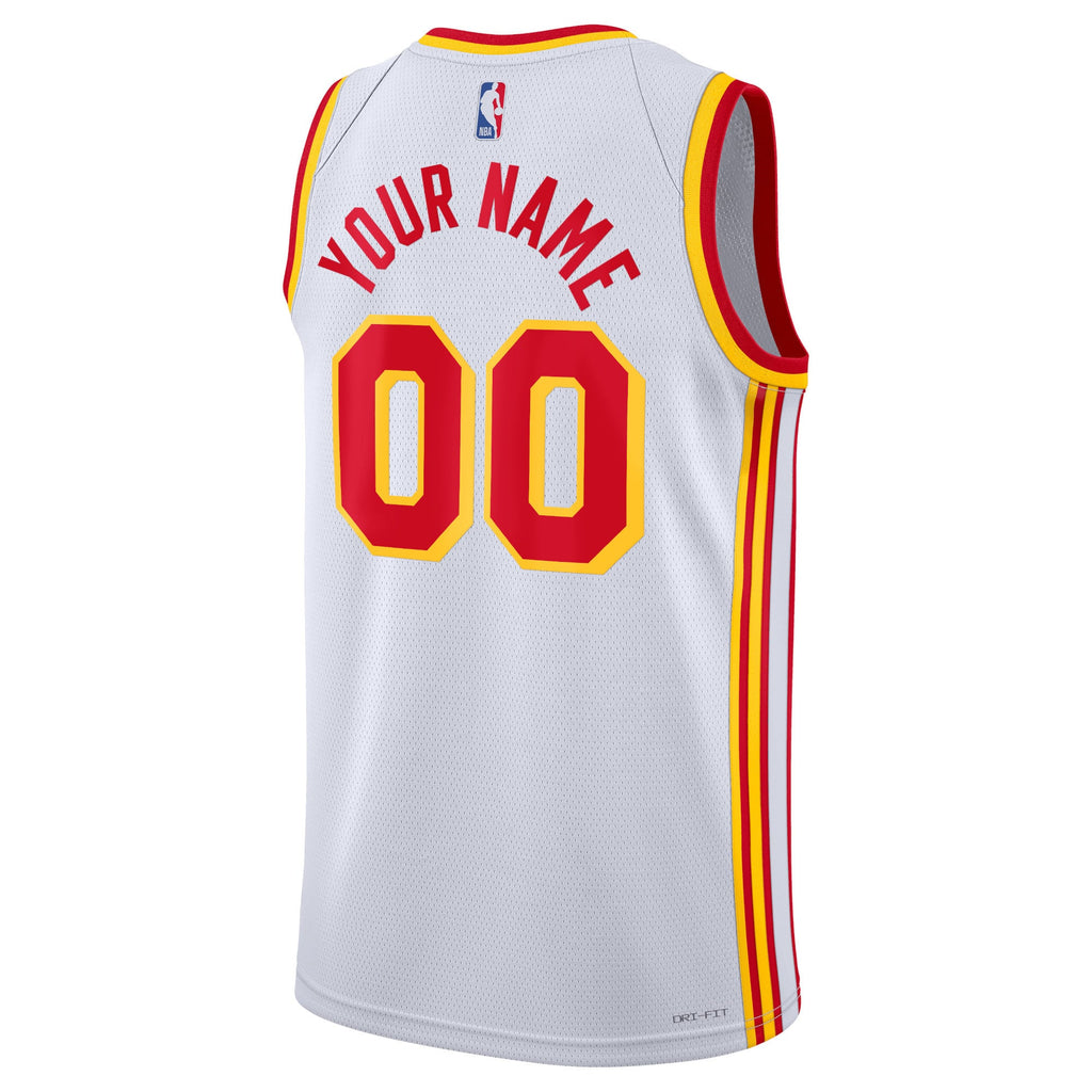 Unisex Atlanta Hawks Nike White Swingman Custom Jersey - Association Edition product image 4, provided for visual reference