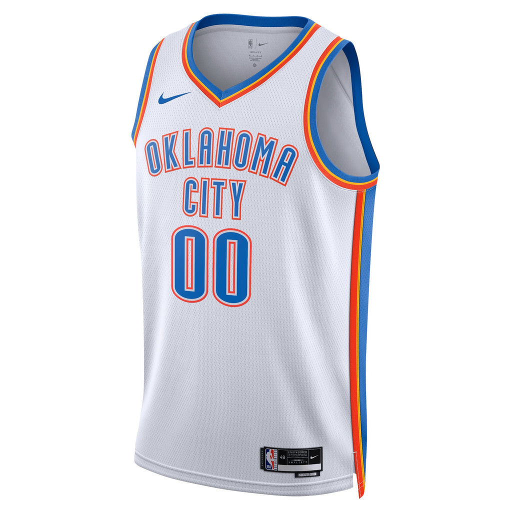 Unisex Oklahoma City Thunder Nike White Swingman Custom Jersey - Association Edition product image 3, provided for visual