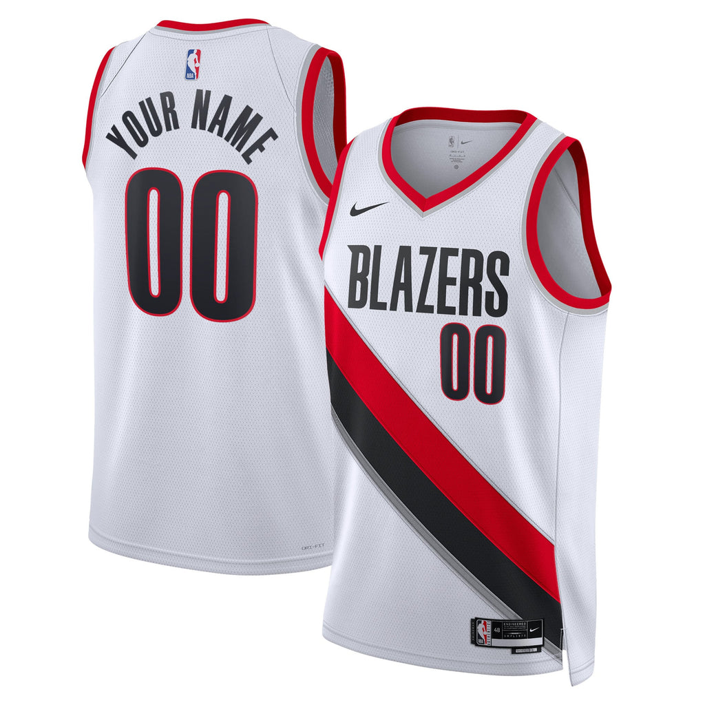 Unisex Portland Trail Blazers Nike White Swingman Custom Jersey - Association Edition product image 1, provided for visual