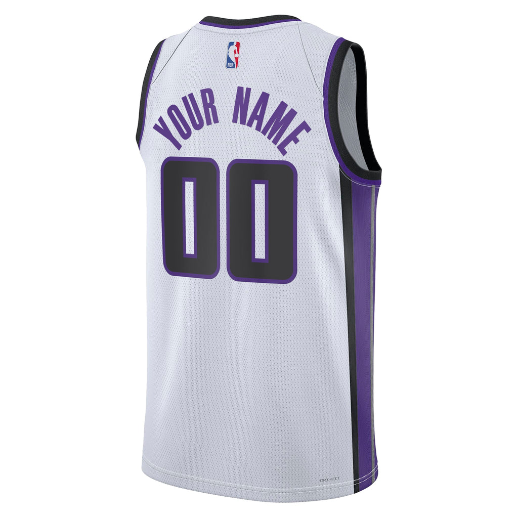 Unisex Sacramento Kings Nike White Swingman Custom Jersey - Association Edition product image 4, provided for visual