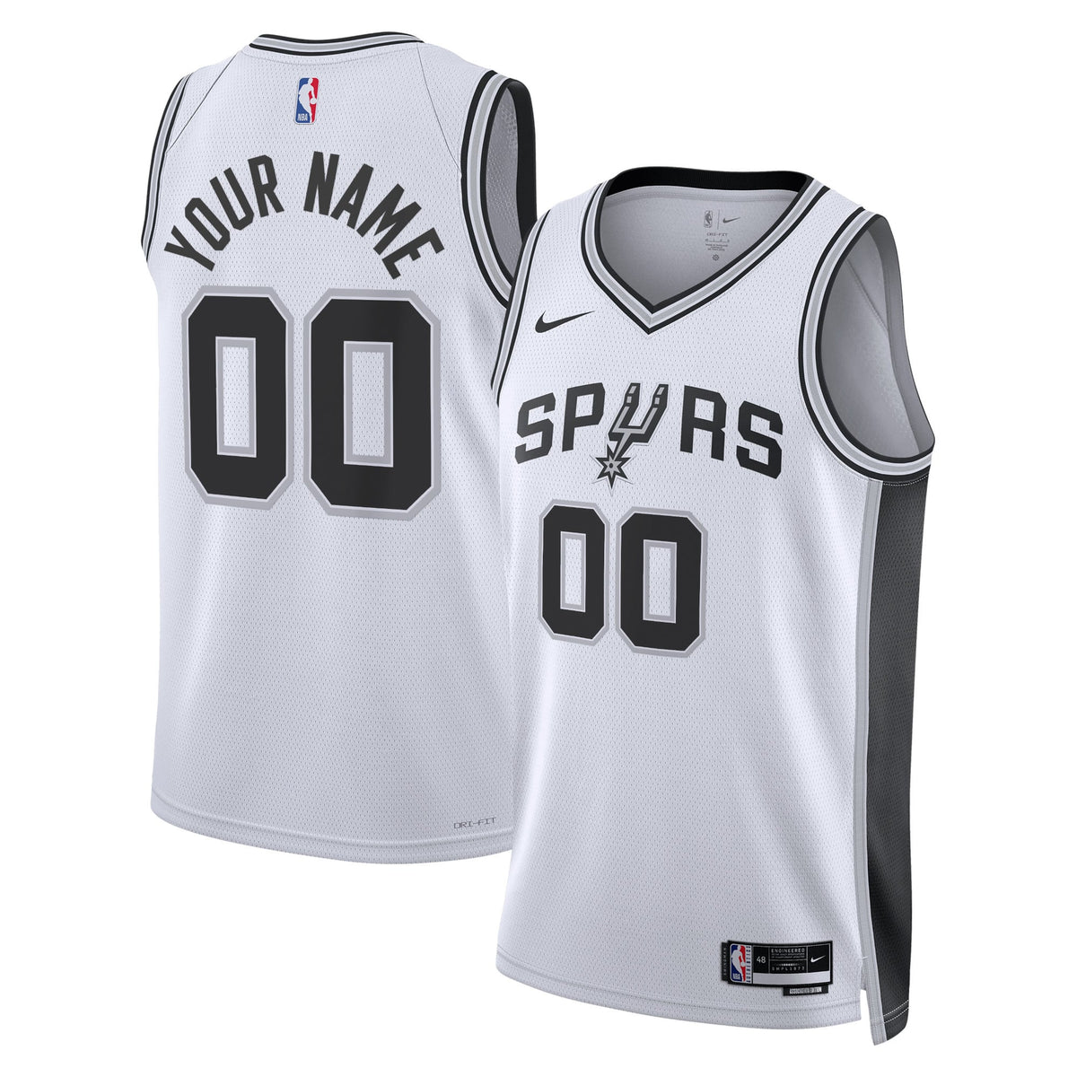 Unisex San Antonio Spurs Nike White Swingman Custom Jersey - Association Edition product image 1, provided for visual