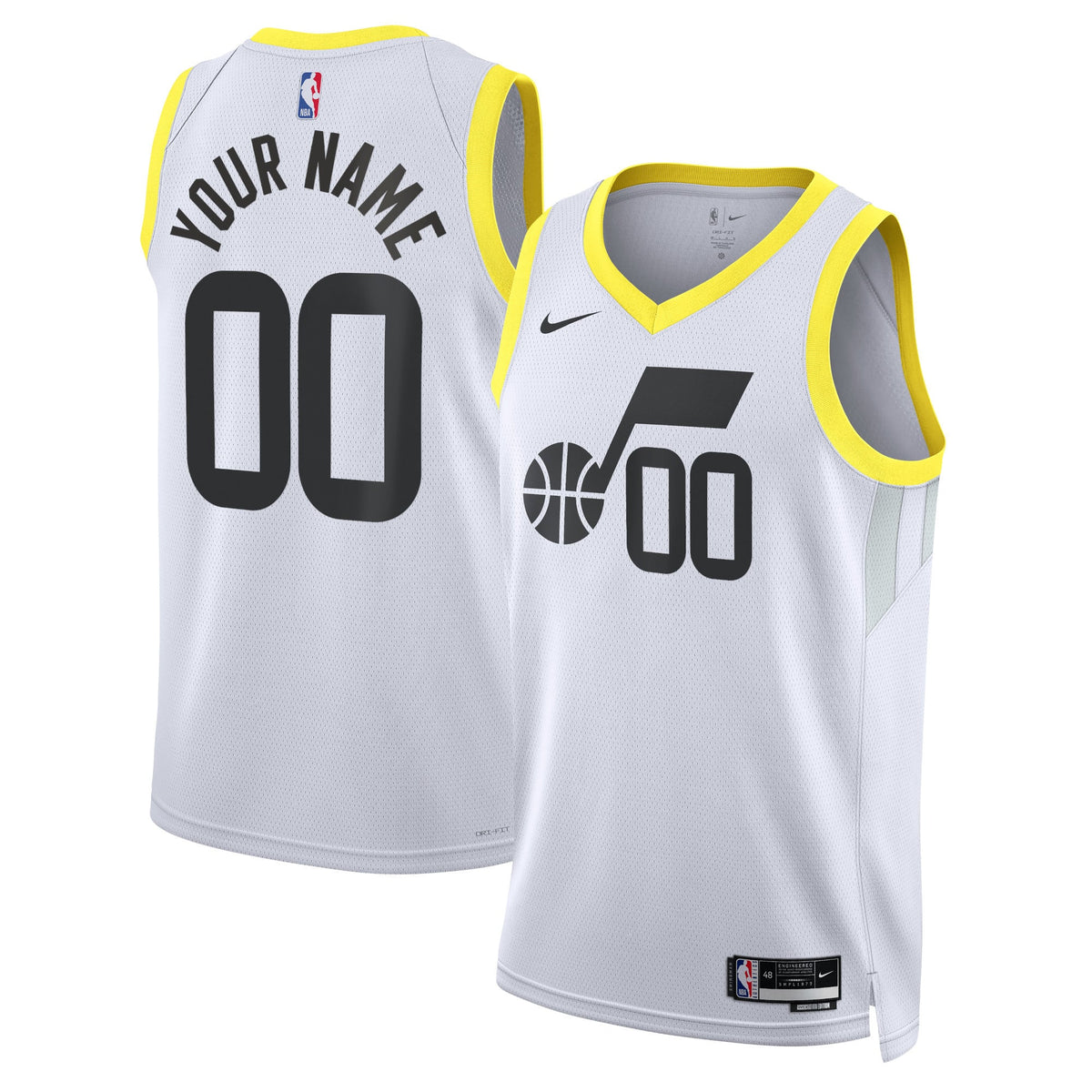 Unisex Utah Jazz Nike White Swingman Custom Jersey - Association Edition product image 1, provided for visual reference and