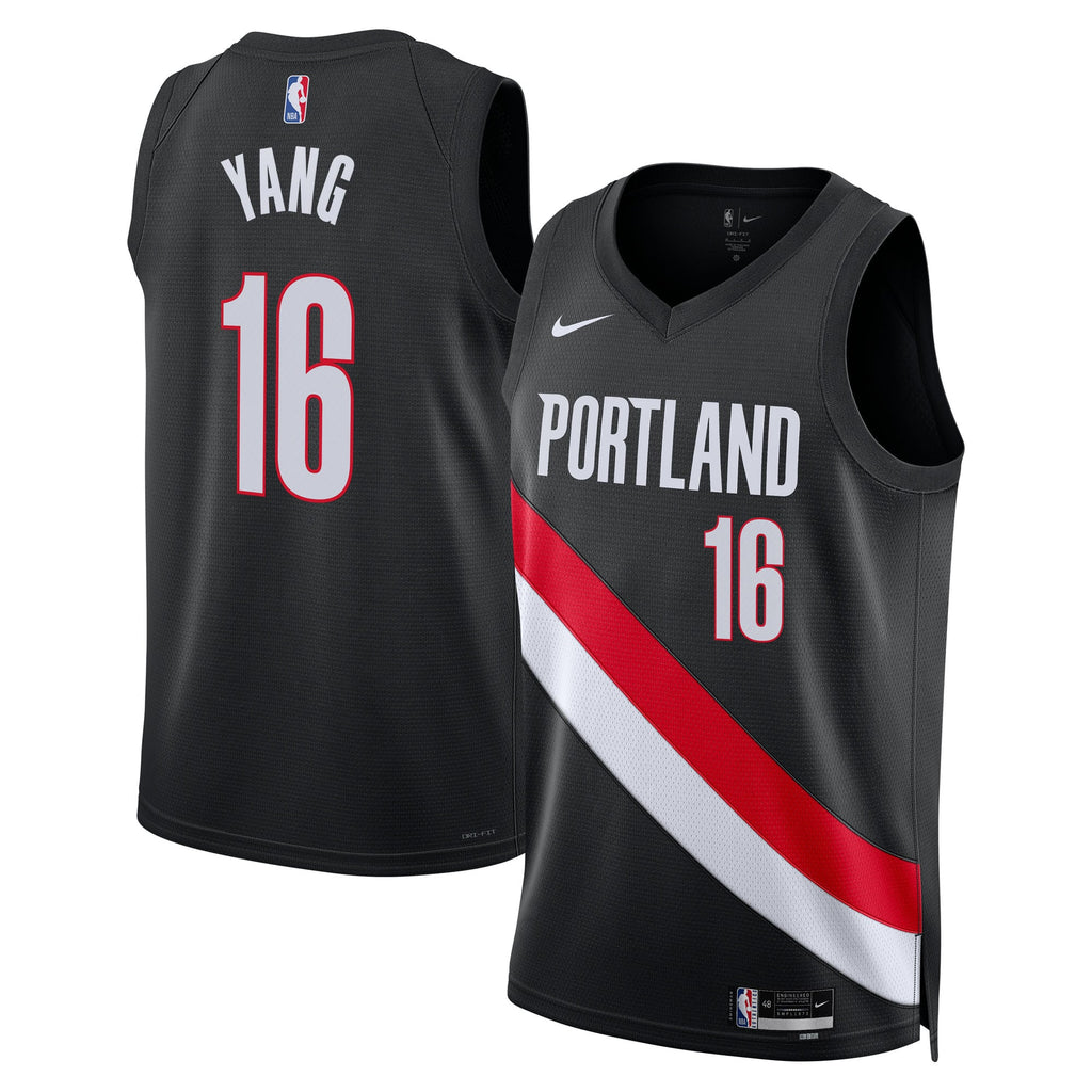 Unisex Portland Trail Blazers Yang Hansen Nike Black Swingman Jersey - Icon Edition product image 1, provided for visual