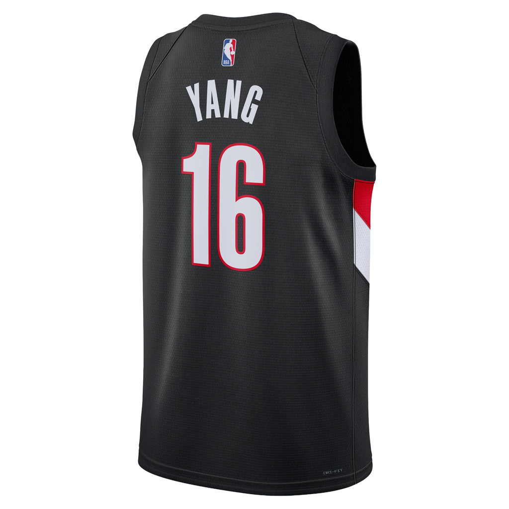Unisex Portland Trail Blazers Yang Hansen Nike Black Swingman Jersey - Icon Edition product image 4, provided for visual
