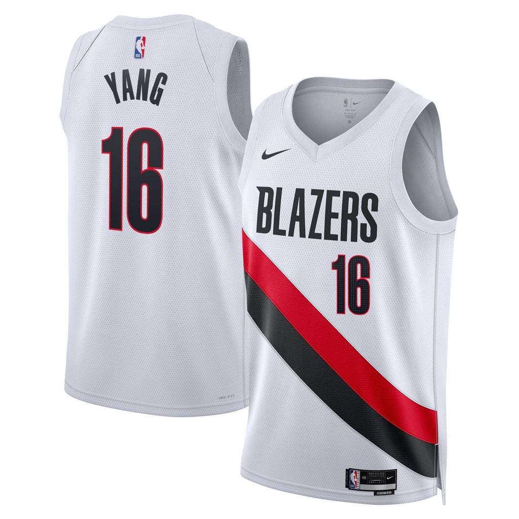 Unisex Portland Trail Blazers Yang Hansen Nike White Swingman Jersey - Association Edition product image 1, provided for