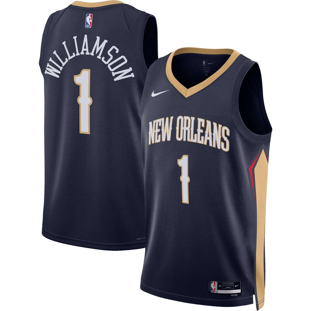 Unisex New Orleans Pelicans Zion Williamson Nike Navy Swingman Jersey - Icon Edition product image 1, provided for visual