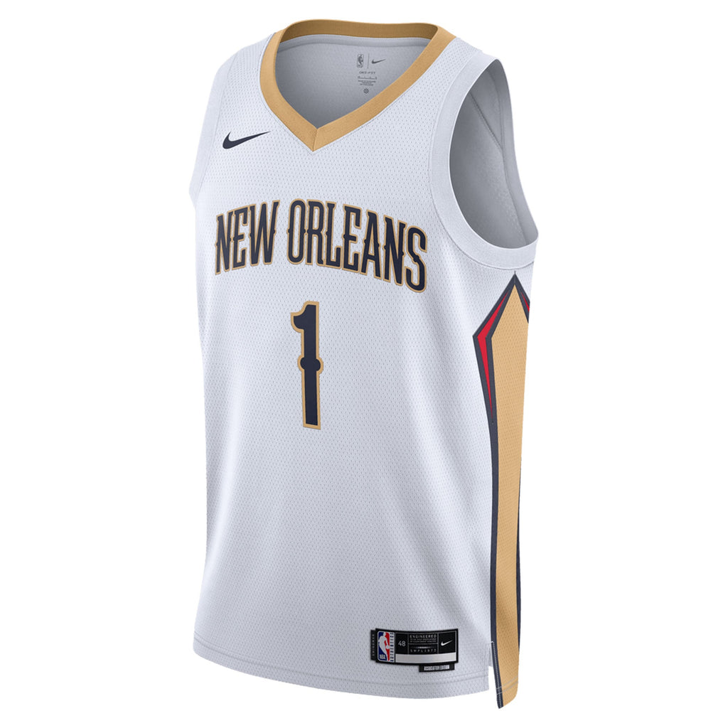 Unisex New Orleans Pelicans Zion Williamson Nike White Swingman Jersey - Association Edition product image 3, provided for