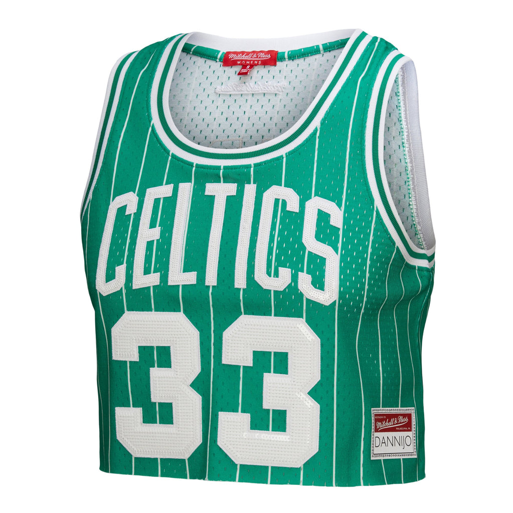 Boston Celtics Larry Bird Mitchell & Ness x DANNIJO Kelly Green Fashion Cropped Basketball Jersey for Women product image 3,