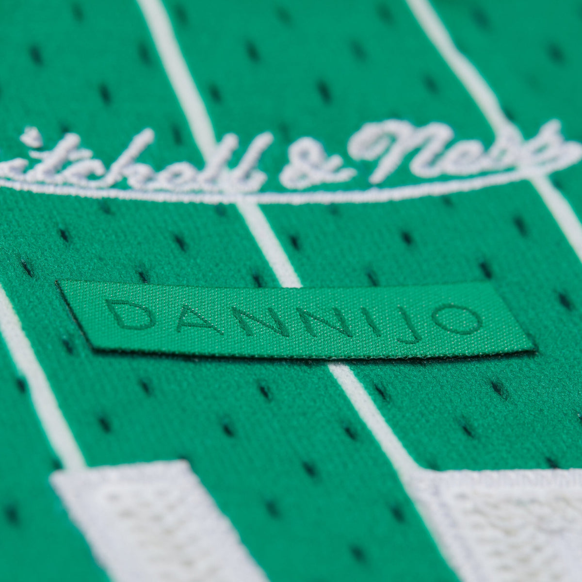 Boston Celtics Larry Bird Mitchell & Ness x DANNIJO Kelly Green Fashion Cropped Basketball Jersey for Women product image 7,
