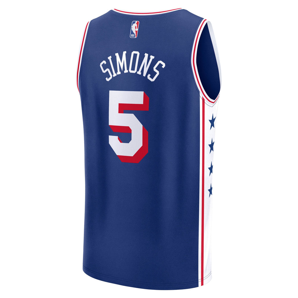 Youth Philadelphia 76ers Anfernee Simons Fanatics Royal Fast Break Replica Jersey - Icon Edition product image 4, provided