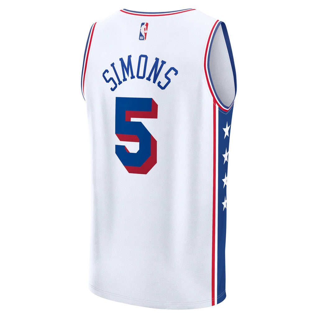 Youth Philadelphia 76ers Anfernee Simons Fanatics White Fast Break Replica Jersey - Association Edition product image 4,