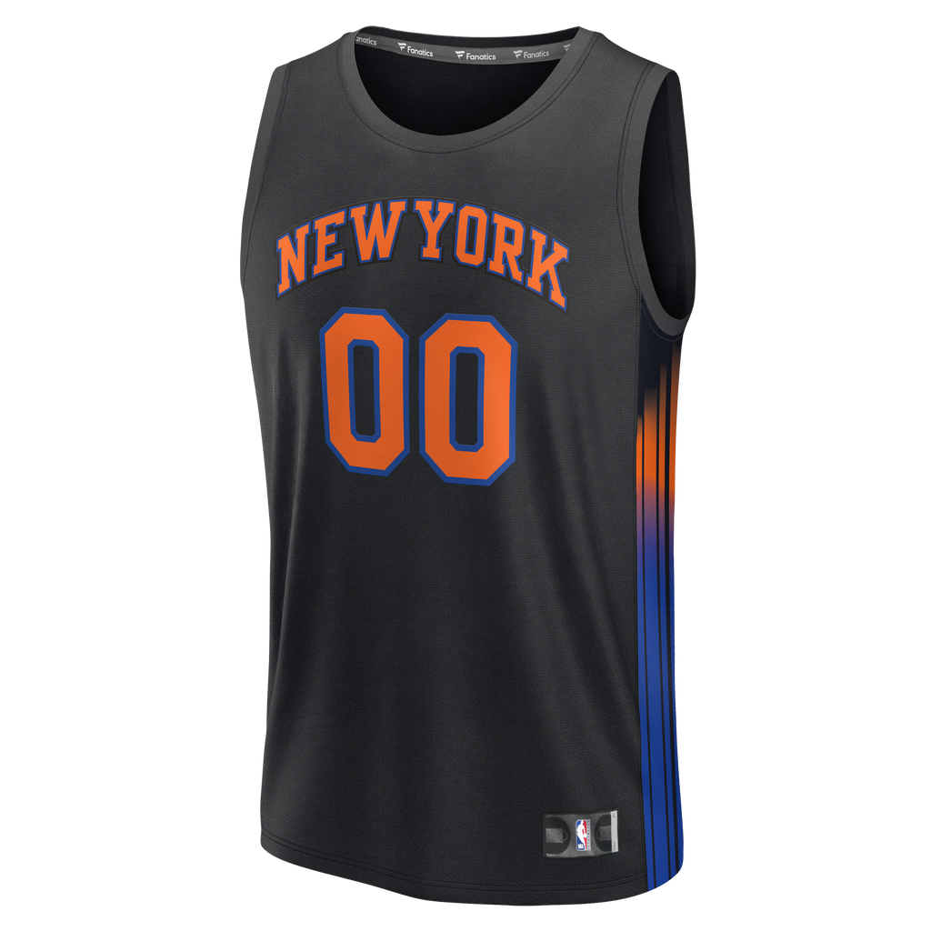 Youth New York Knicks Fanatics Black Fast Break Custom Jersey - Statement Edition product image 3, provided for visual