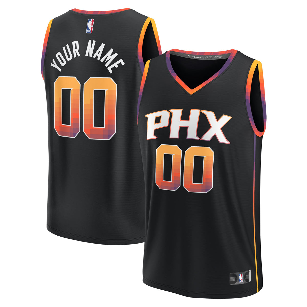 Youth Phoenix Suns Fanatics Black Fast Break Replica Custom Jersey - Statement Edition product image 2, provided for visual