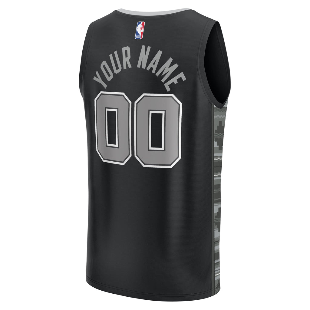 Youth San Antonio Spurs Fanatics Black Fast Break Replica Custom Jersey - Statement Edition product image 4, provided for